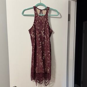 Express Maroon Lace Dress